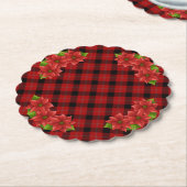 クリスマスポインセチア紙コースター ペーパーコースター (アングル)