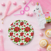 クリスマスポインセチア紙プレート ペーパープレート (パーティー)