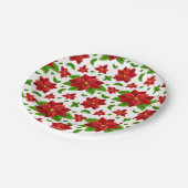 クリスマスポインセチア紙プレート ペーパープレート (アングル)