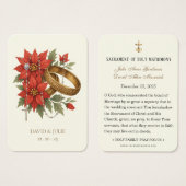 クリスマスポインセチア結婚カトリック祈りの言葉カード (正面&裏面)