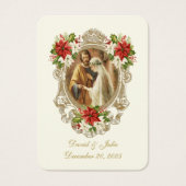 クリスマスポインセチア結婚カトリック祈りの言葉カード (正面)