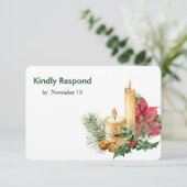 クリスマスポインセチア結婚ディナー 出欠カード (スタンド正面)