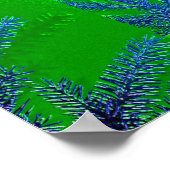 クリスマスポインセチア緑リサ ポスター (角)