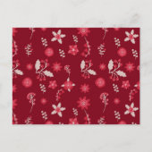 クリスマスポインセチア花とさくらんぼラッピングパ ポストカード (正面)