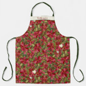 クリスマスポインセチア花のパタパーソナライズされたーン エプロン (正面)