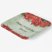 クリスマスポインセチア花フローラパーティー ペーパープレート (傾斜あり)