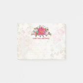 クリスマスポインセチア花束オンヴィンテージコラージュ ポストイット (正面)