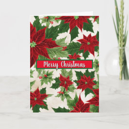 クリスマスポインセチア花模様 カード