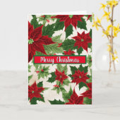 クリスマスポインセチア花模様 カード (黄色い花)