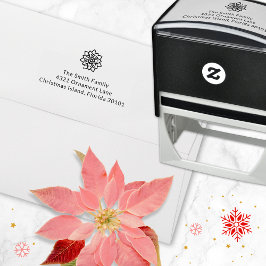 クリスマスポインセチア花 セルフインキングスタンプ