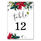 クリスマスポインセチア表番号カード テーブルナンバー (裏面)