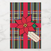 クリスマスポインセチア贈り物ラベルラベル フードラベル (シングルラベル)