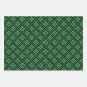 クリスマスポインセチア赤い格子縞の弓の準備ができている ラッピングペーパーシート (正面3)