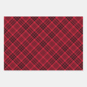 クリスマスポインセチア赤い格子縞の弓の準備ができている ラッピングペーパーシート (正面2)