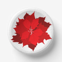 クリスマスポインセチア赤と白プレート