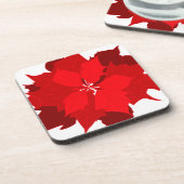 クリスマスポインセチア赤と白6コースターのセット コースター (左側)