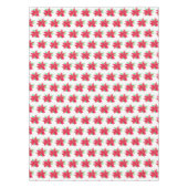 クリスマスポインセチア赤フローラ水色 テーブルクロス (正面)