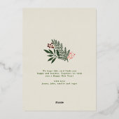 クリスマスポインセチア輝く写真コラージュ 箔シーズンカード (裏面)