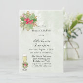 クリスマスポインセチア金ゴールドブランチ&バブリー 招待状 (スタンド正面)