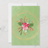 クリスマスポインセチア金ゴールドブランチ&バブリー 招待状 (裏面)