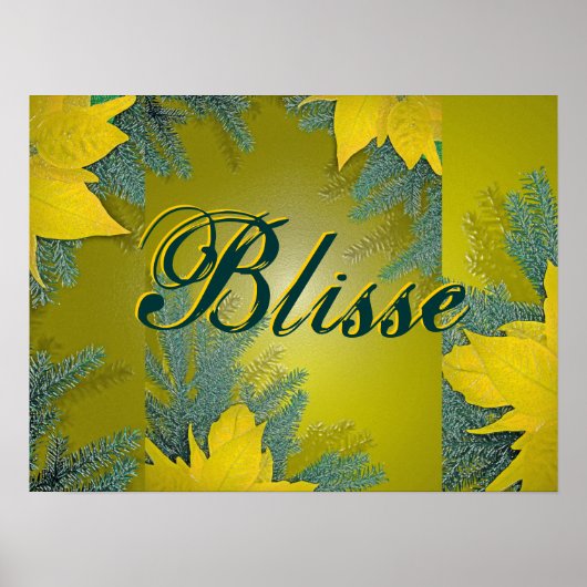 クリスマスポインセチア金ゴールドブリス ポスター (正面)