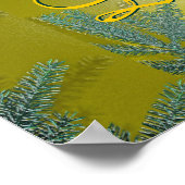 クリスマスポインセチア金ゴールドリサII ポスター (角)