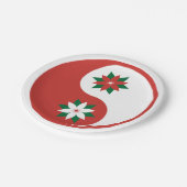 クリスマスポインセチア陰陽 ペーパープレート (アングル)