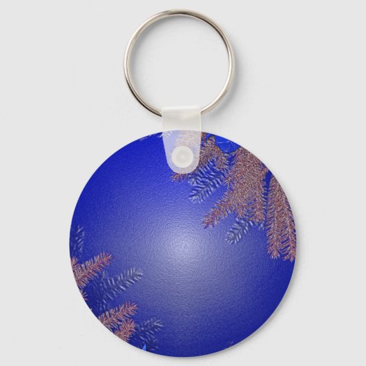 クリスマスポインセチア青 キーホルダー (正面)