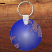 クリスマスポインセチア青 キーホルダー (正面)