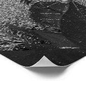 クリスマスポインセチア黒とグレーリサIII ポスター (角)