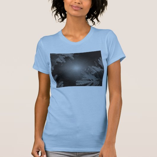 クリスマスポインセチア黒とグレーI Tシャツ (正面)