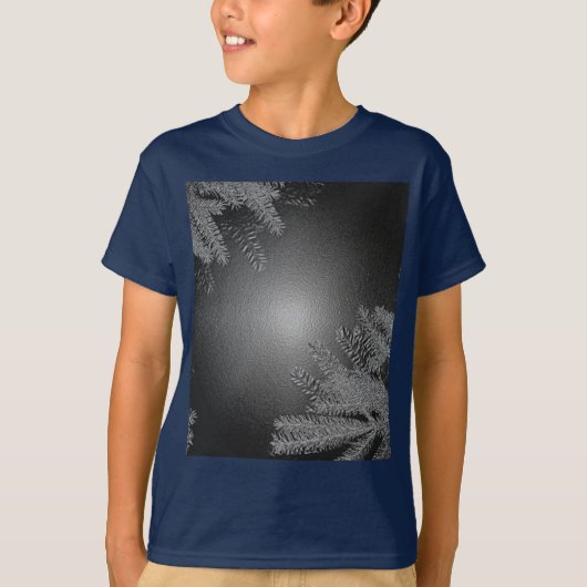 クリスマスポインセチア黒とグレーIV Tシャツ (正面)