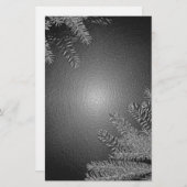 クリスマスポインセチア黒と灰色 便箋 (正面/裏面)