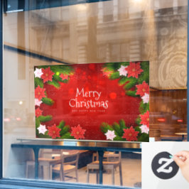 クリスマスポインセチア ウィンドウサイン