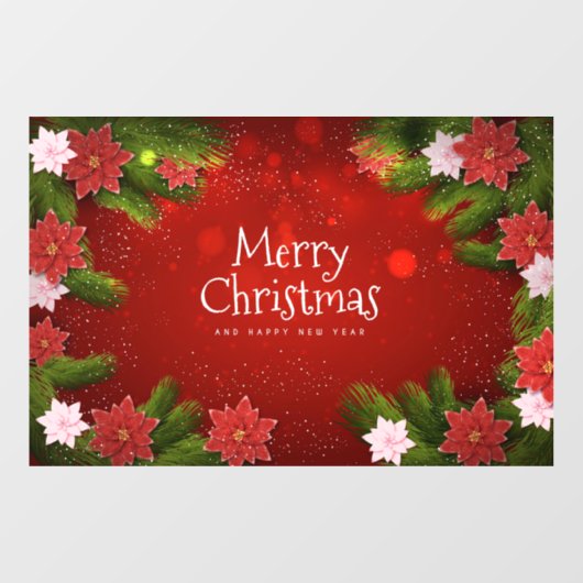 クリスマスポインセチア ウィンドウサイン (シート)