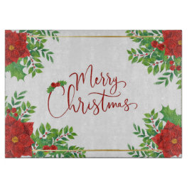 クリスマスポインセチア カッティングボード