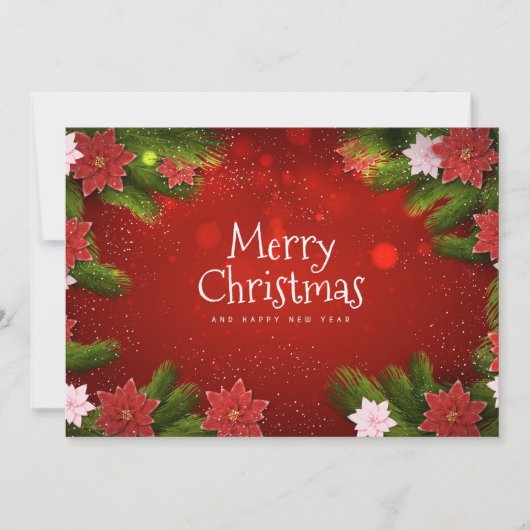 クリスマスポインセチア シーズンカード (正面)