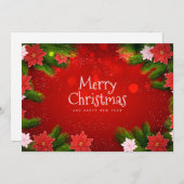 クリスマスポインセチア シーズンカード (正面/裏面)