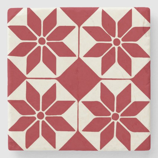 クリスマスポインセチア ストーンコースター (正面)