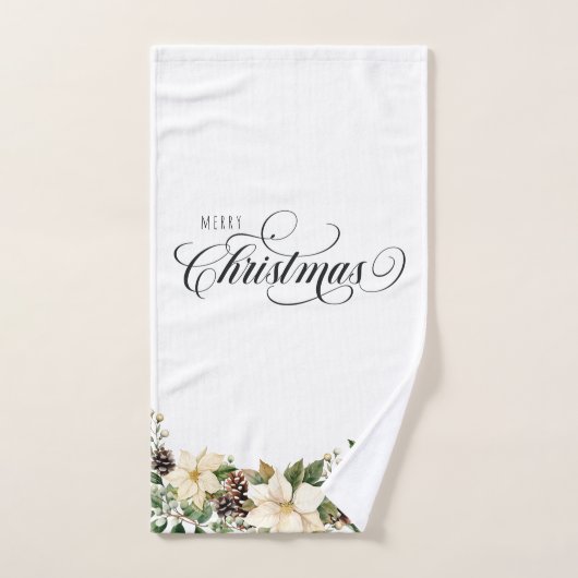 クリスマスポインセチア ハンドタオル (ハンドタオル)