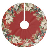 クリスマスポインセチア ブラッシュドポリエステルツリースカート (正面)