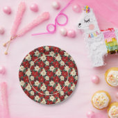 クリスマスポインセチア ペーパープレート (パーティー)