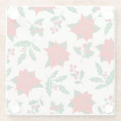 クリスマスポインセチア&ホリーフローラコースター ガラスコースター (裏面)