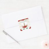 クリスマスポインセチア・ユニコーングリーンパーティーの好意 スクエアシール (封筒)