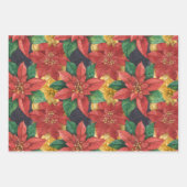 クリスマスポインセチア ラッピングペーパーシート (正面)