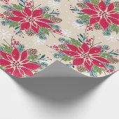 クリスマスポインセチア ラッピングペーパー (角)
