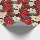 クリスマスポインセチア ラッピングペーパー (角)