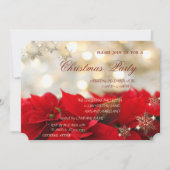 クリスマスポインセチア、企業クリスマスパーティー 招待状 (正面)