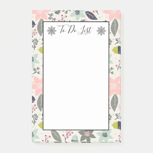 クリスマスポインセチアAcornsグレーアクア一覧 ポストイット (正面)