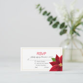 クリスマスポインセチアRSVP エンクロージャーカード (スタンド正面)